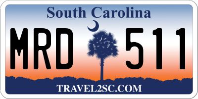 SC license plate MRD511