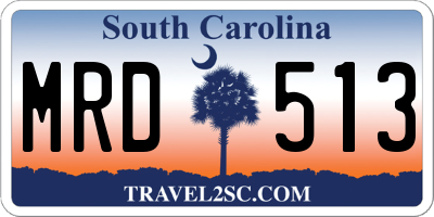 SC license plate MRD513