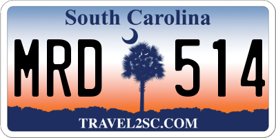 SC license plate MRD514