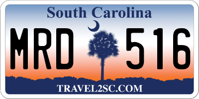 SC license plate MRD516