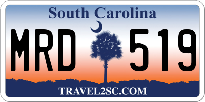 SC license plate MRD519