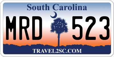 SC license plate MRD523