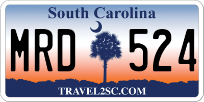 SC license plate MRD524