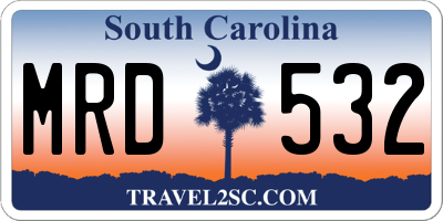 SC license plate MRD532