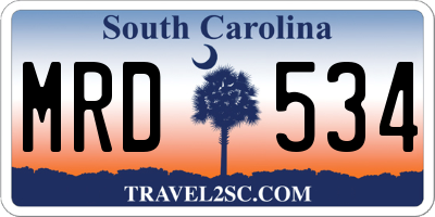 SC license plate MRD534