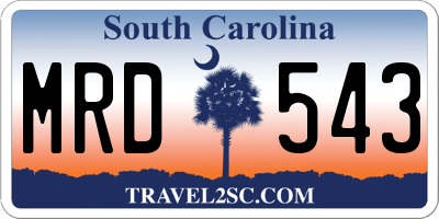 SC license plate MRD543