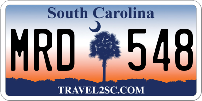 SC license plate MRD548