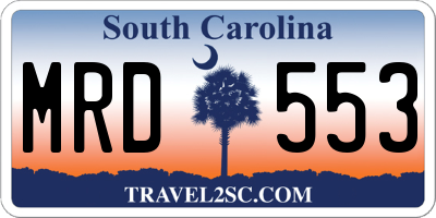 SC license plate MRD553