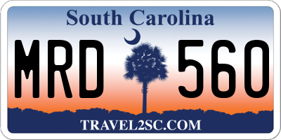 SC license plate MRD560