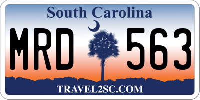SC license plate MRD563
