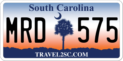 SC license plate MRD575