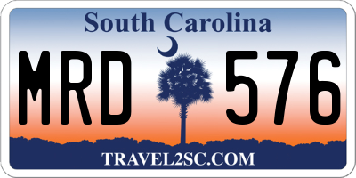 SC license plate MRD576
