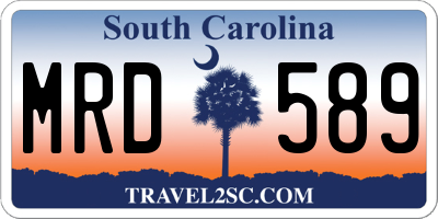 SC license plate MRD589