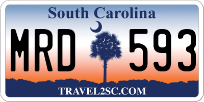 SC license plate MRD593