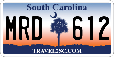 SC license plate MRD612