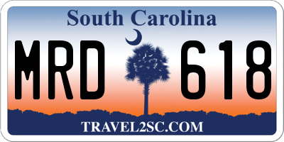 SC license plate MRD618