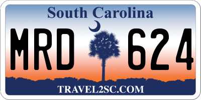 SC license plate MRD624