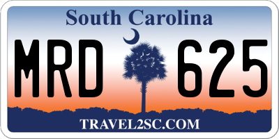 SC license plate MRD625