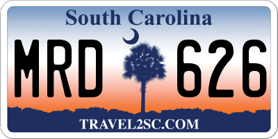 SC license plate MRD626