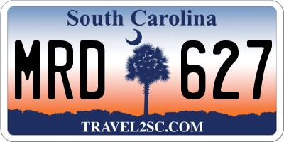 SC license plate MRD627