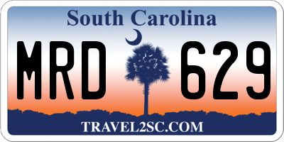 SC license plate MRD629