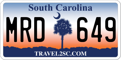 SC license plate MRD649