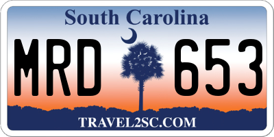 SC license plate MRD653