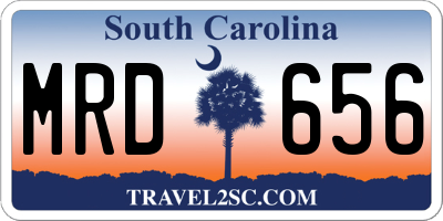 SC license plate MRD656