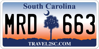SC license plate MRD663