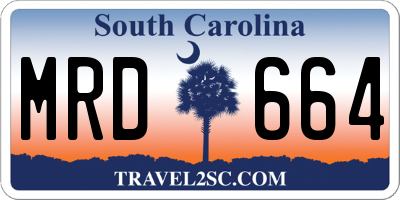 SC license plate MRD664