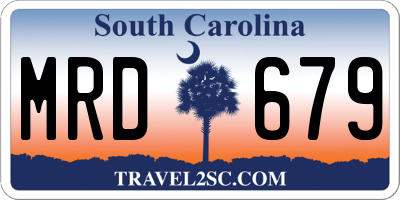 SC license plate MRD679