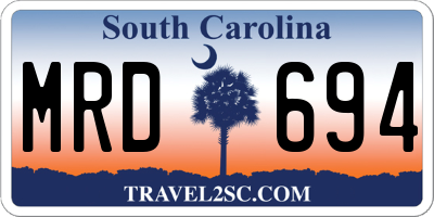 SC license plate MRD694