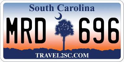 SC license plate MRD696