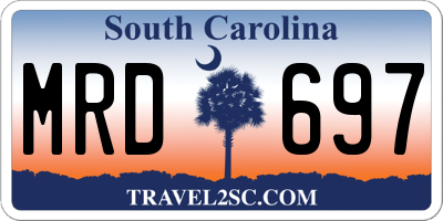 SC license plate MRD697