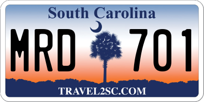 SC license plate MRD701