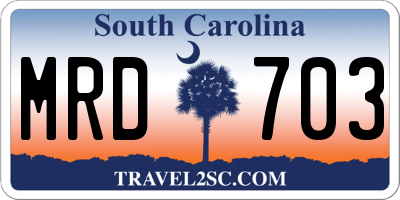 SC license plate MRD703