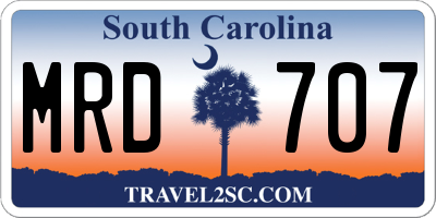 SC license plate MRD707