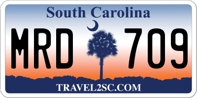 SC license plate MRD709