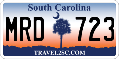 SC license plate MRD723