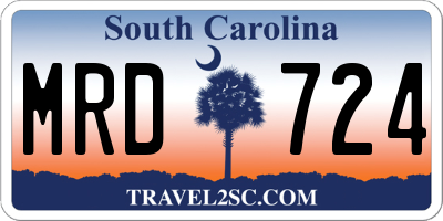 SC license plate MRD724