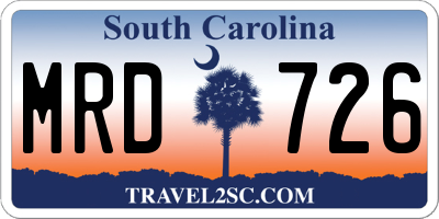 SC license plate MRD726