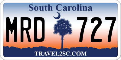 SC license plate MRD727