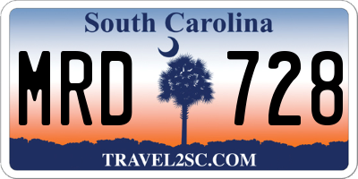 SC license plate MRD728