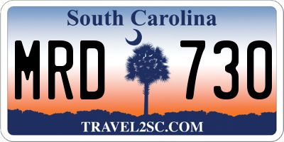 SC license plate MRD730