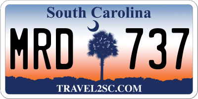 SC license plate MRD737