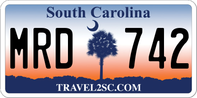 SC license plate MRD742