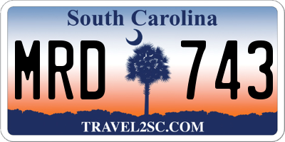 SC license plate MRD743
