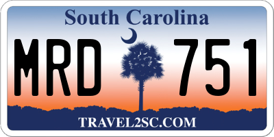SC license plate MRD751