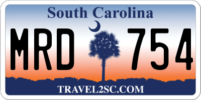 SC license plate MRD754