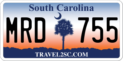 SC license plate MRD755